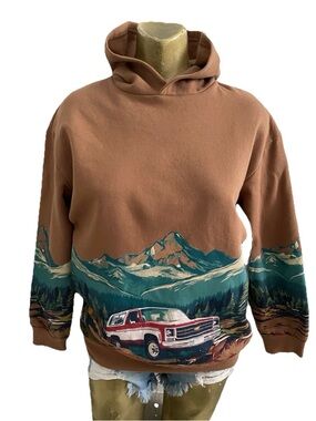 Retro 70’s GM Chevy BLAZER Print HOODIE JACKET Size XL